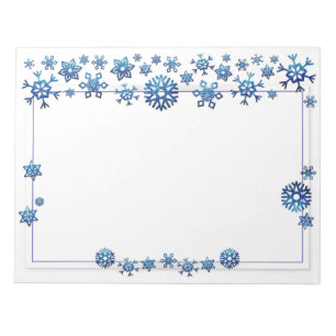 Bloc-note Jolie Parties scintillant bleue Snowflakes hiver N