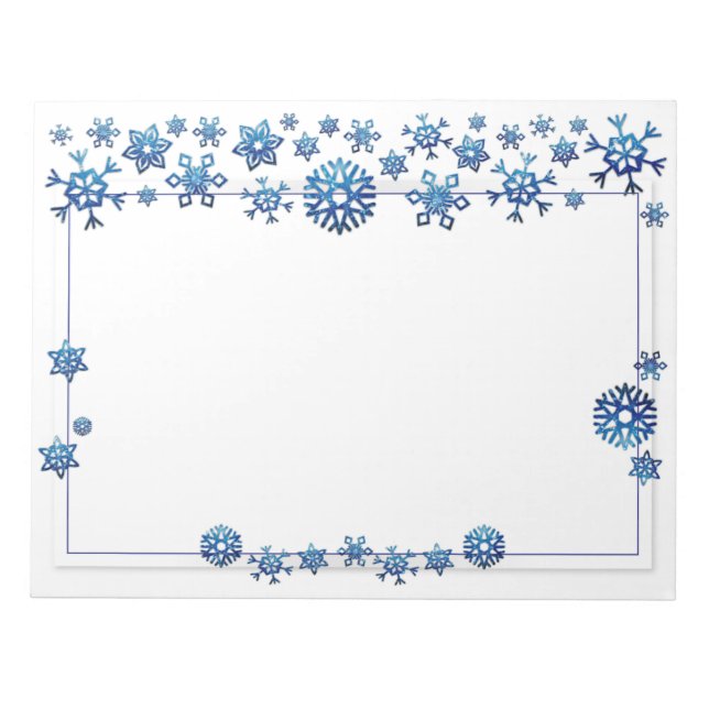 Bloc-note Jolie Parties scintillant bleue Snowflakes hiver N (Devant)