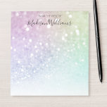 Bloc-note Jolie Parties scintillant Holographique Fille Glam<br><div class="desc">Personnalisez facilement cet élégant motif de parties scintillant bokeh coloré avec vos détails personnalisés.</div>