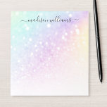 Bloc-note Jolie Parties scintillant Holographique Fille Glam<br><div class="desc">Personnalisez facilement cet élégant motif de parties scintillant bokeh coloré avec vos détails personnalisés.</div>