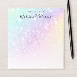 Bloc-note Jolie Parties scintillant Holographique Fille Glam<br><div class="desc">Personnalisez facilement cet élégant motif de parties scintillant bokeh coloré avec vos détails personnalisés.</div>