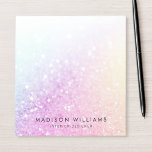 Bloc-note Jolie Parties scintillant Holographique Fille Glam<br><div class="desc">Personnalisez facilement cet élégant motif de parties scintillant bokeh coloré avec vos détails personnalisés.</div>