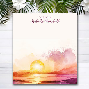 Bloc-note Jolie Plage & Coucher De Soleil À Thème "À Faire L