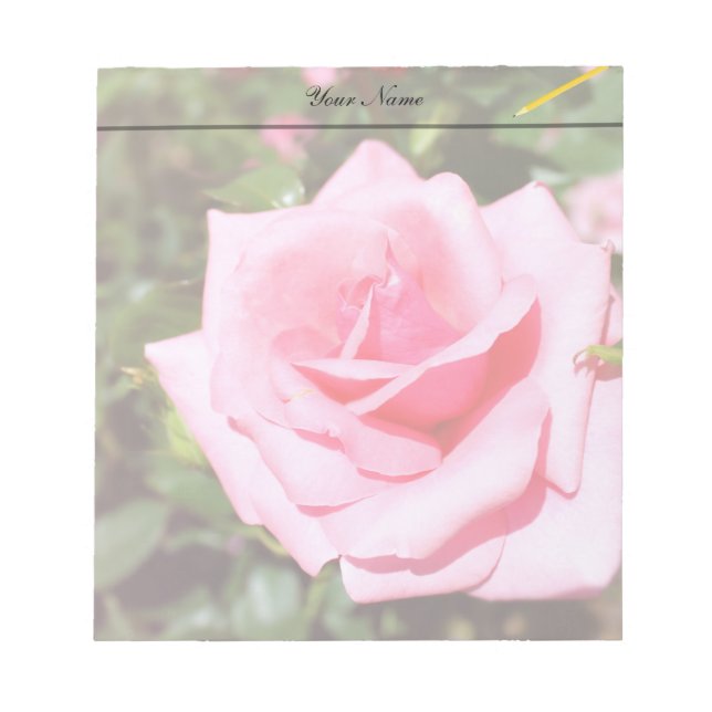 Bloc-note jolie rose rose avec des coeurs doux (Devant)