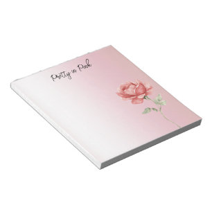 Bloc-note Jolie rose rouge rose