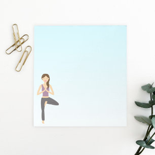 Bloc-note Jolie Yoga Girl Faisant L'Illustration De Pose D'A