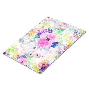 Bloc-note Jolies Fleurs Boho Floral Aquarelle Design