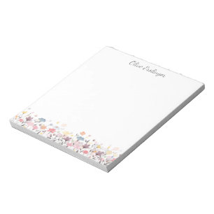 Bloc-note Jolies fleurs d'aquarelle Pastel personnalisées
