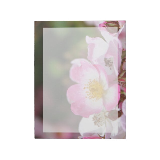 Bloc-note jolies fleurs de rose sauvage rose pour les dames (Tourné)