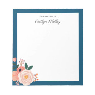 Bloc-note Jolies fleurs du bureau de personnalisation