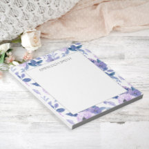 Jolies fleurs et feuilles aquarelles violettes fém