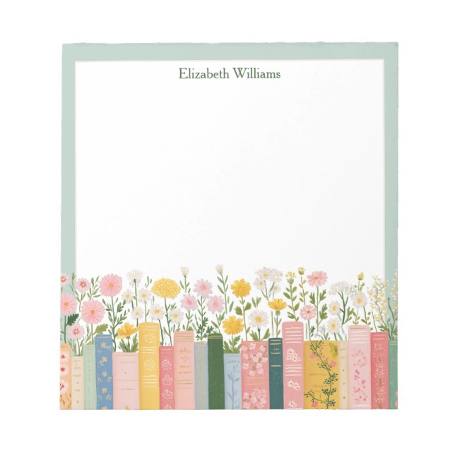 Bloc-note Jolies fleurs et livres  (Devant)