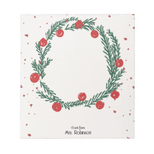 Bloc-note Jolis Petits Ballons Rouges & Cercle de Fleurs de
