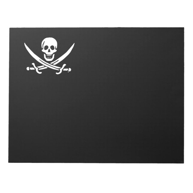 Bloc-note Jolly roger drapeau de pirate (Devant)