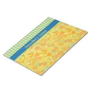 Bloc-note Jonquilles et vichy vert