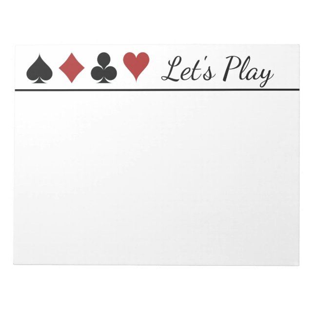 Bloc-note Jouer Symboles de carte Score Pad (Devant)