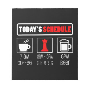 Bloc-note Joueur d'échecs Horaire des jours de café échecs
