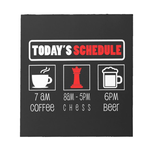 Bloc-note Joueur d'échecs | Horaire des jours de café échecs (Devant)