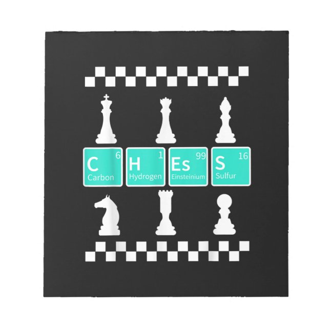 Bloc-note Joueur d'échecs Lover Tableau périodique Drôle Cad (Devant)
