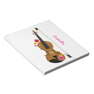 Bloc-note Joueur Violon Plutôt Personnalisé Floral