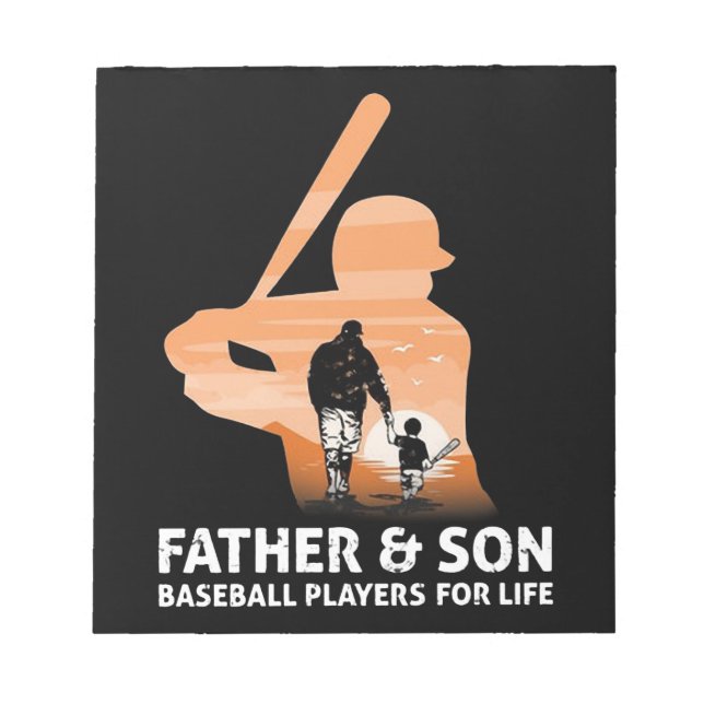 Bloc-note Joueurs De Baseball Père Et Fils À Vie (Devant)