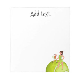 Bloc-note Joueuse de tennis tient raquette et balle