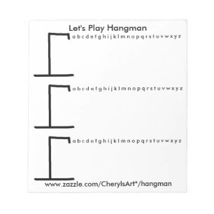 Bloc-note Jouons à Hangman 3 jeux par feuille de notes