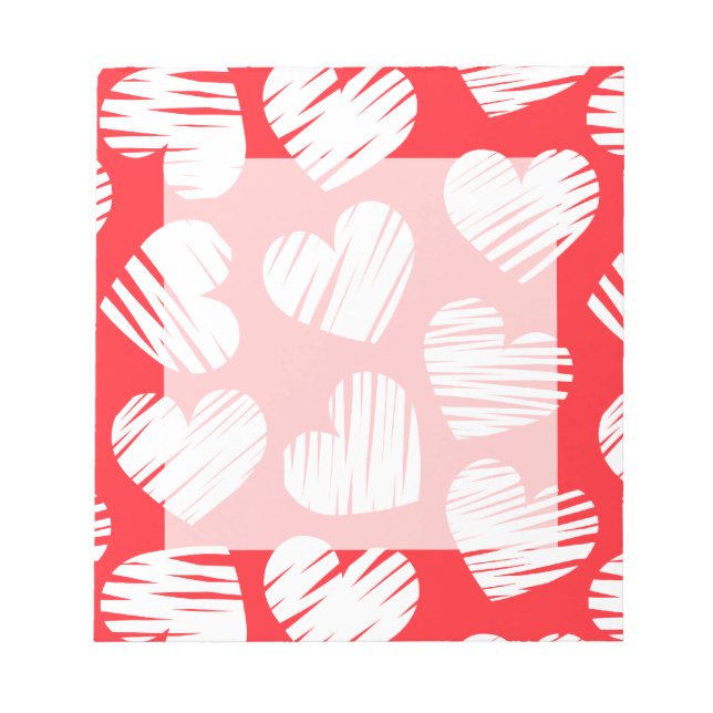 Bloc-note Jour de la Saint-Valentin, le coeur griffé moderne (Devant)