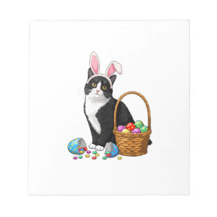 Bloc-note Jour de Pâques Chat Lapin Oreilles Oeufs Graphique