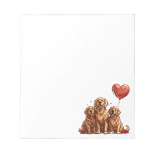 Bloc-note Jour des Valentines Chien d'or