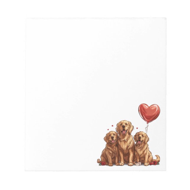 Bloc-note Jour des Valentines Chien d'or (Devant)