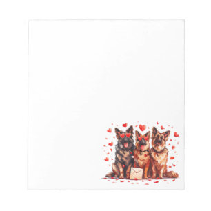 Bloc-note Jour des Valentines Chiens bergers allemands