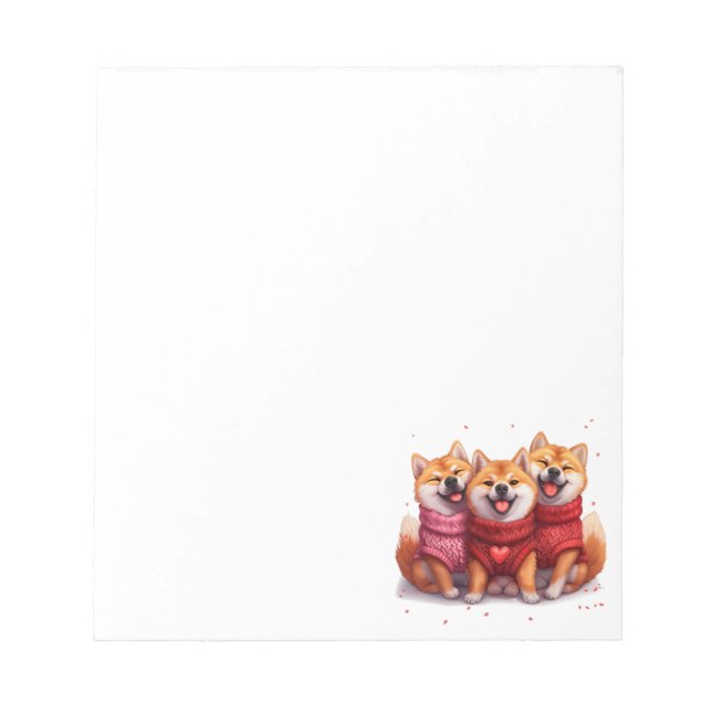 Bloc-note Jour des Valentines Chiens Shiba Inu (Devant)