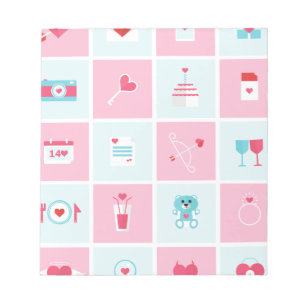 Bloc-note jour des valentines pastel
