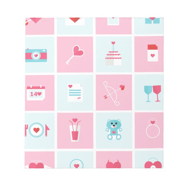 Bloc-note jour des valentines pastel (Devant)