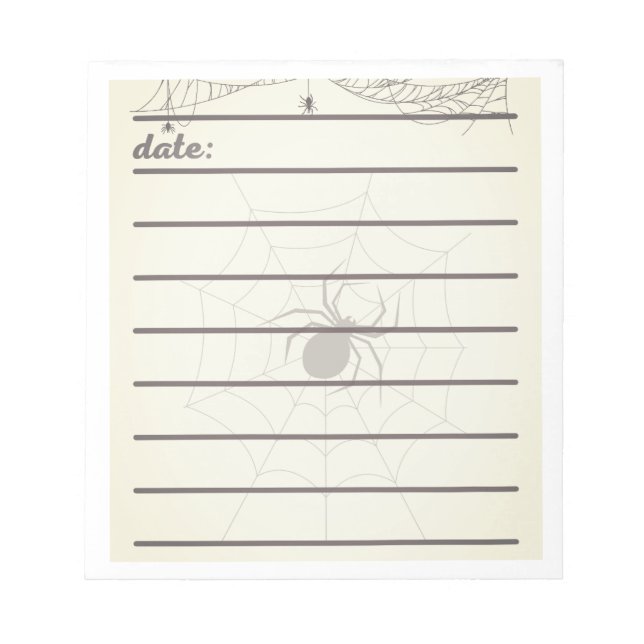 Bloc-note Journal d'araignée d'Halloween, design gothique de (Devant)