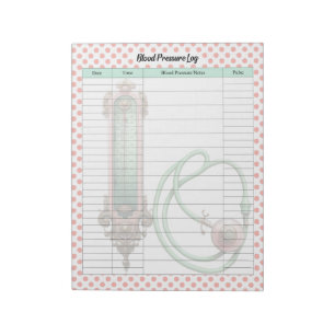 Bloc-note Journal de pression sanguine des soins de santé Vi