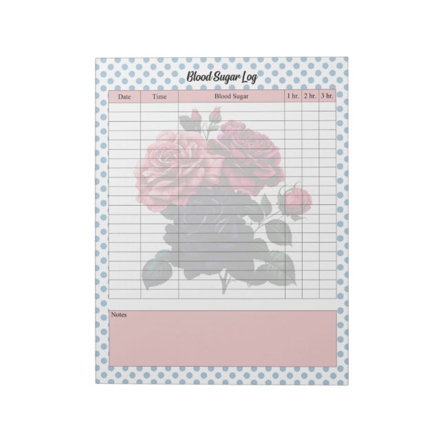Bloc-note Journal de sucre de sang Rose rose et bleu (Tourné)