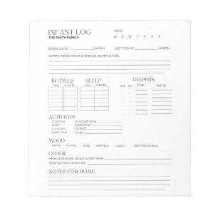 Bloc-note Journal du nourrisson, Suivi du nourrisson, Journa