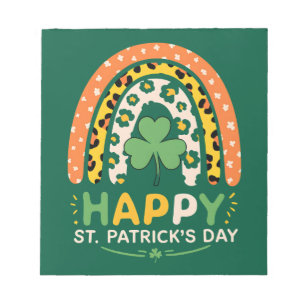 Bloc-note Joyeuse Fête de la Saint-Patrick Léopard Arc-en-Ci