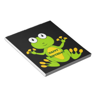 Bloc-note Joyeuse grenouille verte d'anniversaire