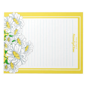 Bloc-note Joyeuses marguerites Ligne jaune-blanc