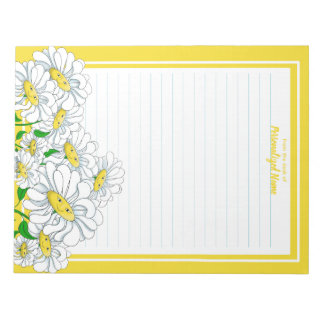 Bloc-note Joyeuses marguerites Ligne jaune-blanc