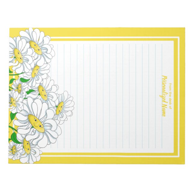 Bloc-note Joyeuses marguerites Ligne jaune-blanc (Devant)