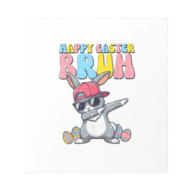 Bloc-note Joyeuses Pâques Bruh Lapin Dab Lapin Danse Garçons (Devant)