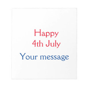Bloc-note Joyeux 4 juillet jour de l'indépendance nom texte