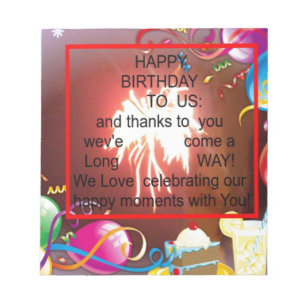 Bloc-note Joyeux anniversaire à nous Art Imprimer