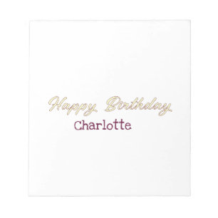 Bloc-note joyeux anniversaire jaune marron pastel moderne te