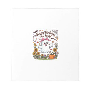 Bloc-note Joyeux Anniversaire Mlle Emily Halloween Fantôme C