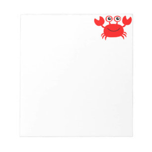 Bloc-note Joyeux crabe rouge caricature